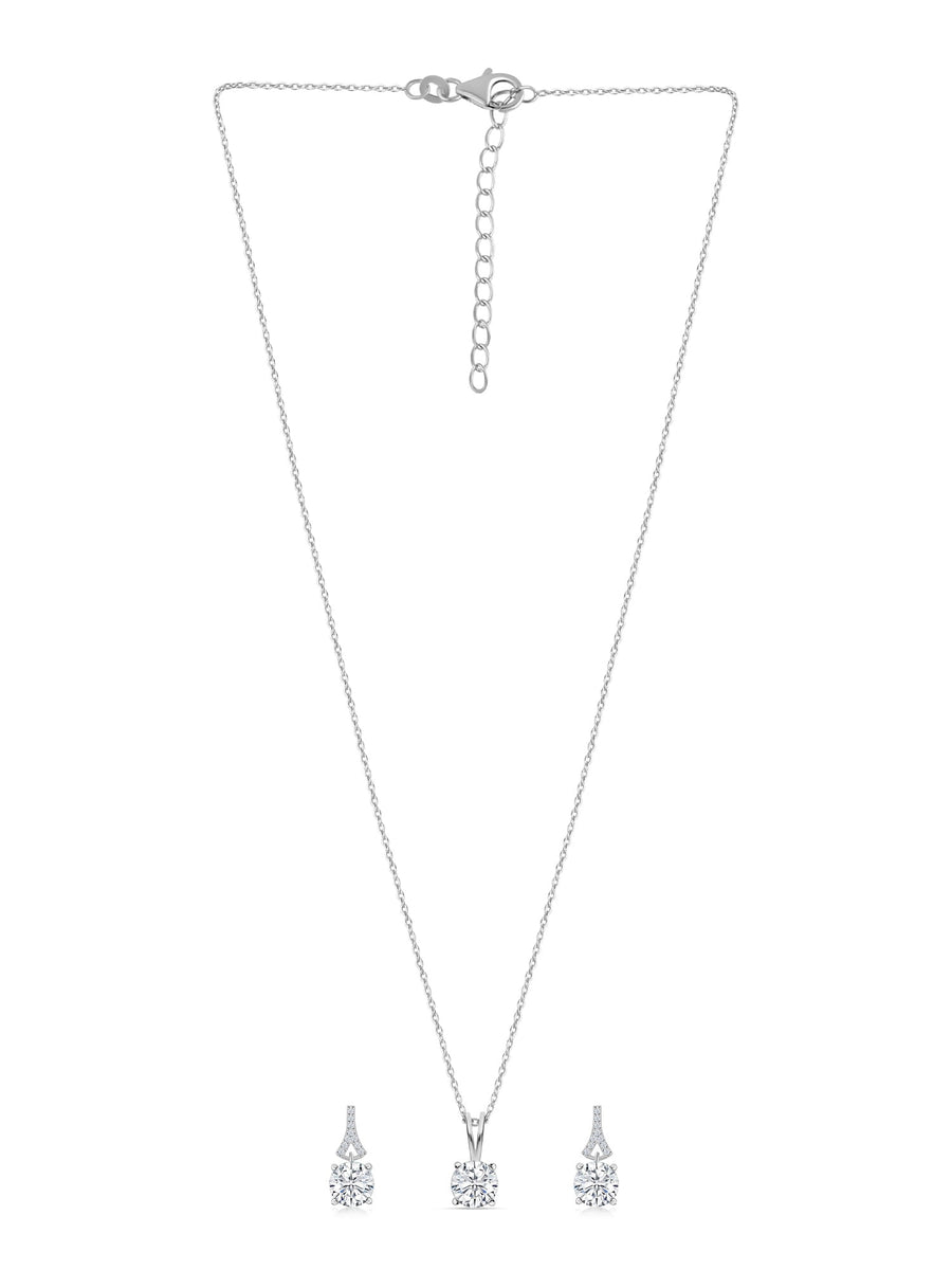 Diamond Look Solitaire Set For Women