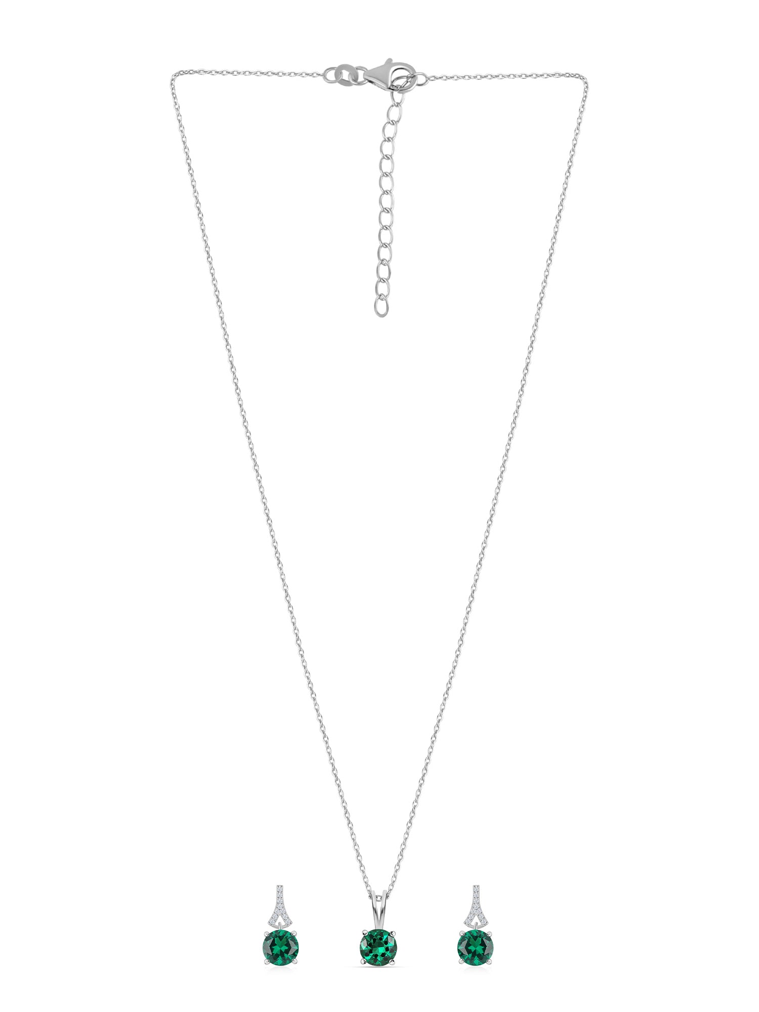 Emerald Solitaire Set For Women