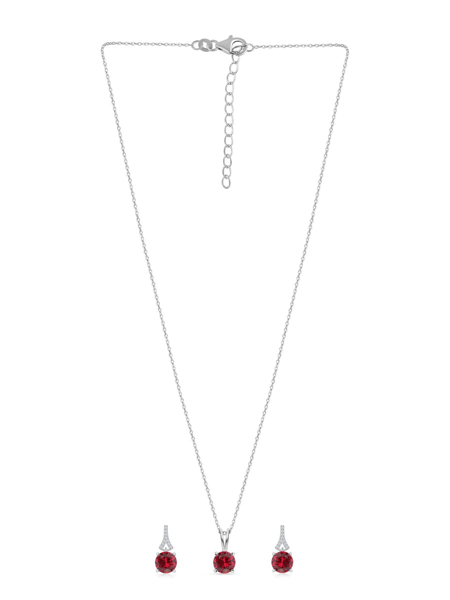 Ruby Solitaire Set For Women