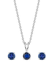 1 Carat Blue Sapphire Solitaire Set