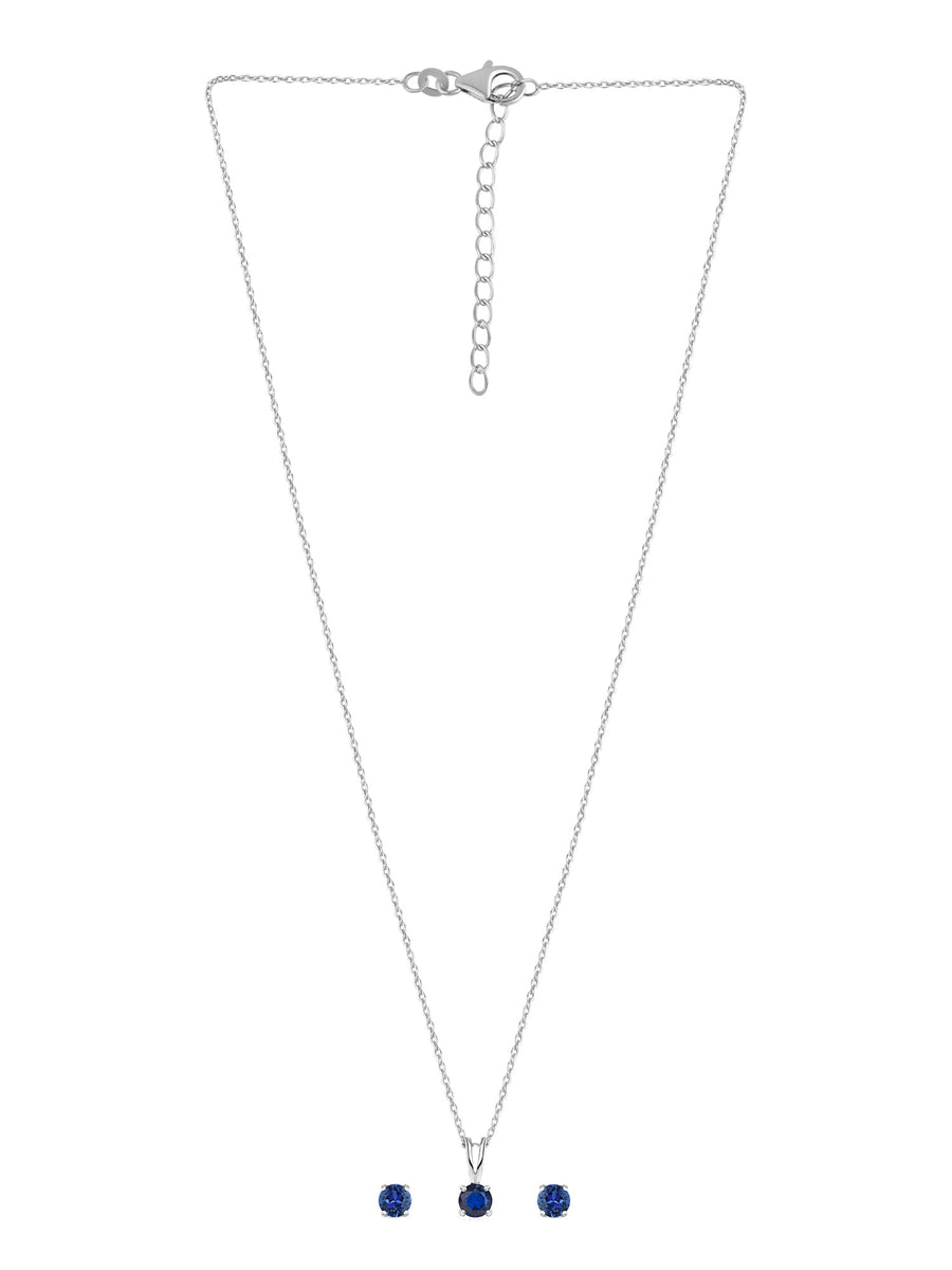 1 Carat Blue Sapphire Solitaire Set