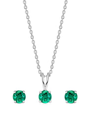 1 Carat Green Solitaire Set