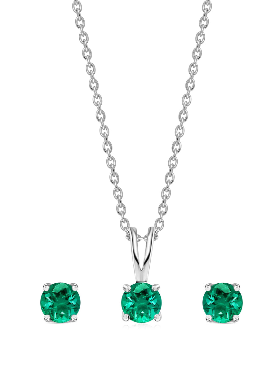 1 Carat Green Solitaire Set