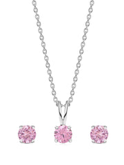 1 Carat Pink Solitaire Set