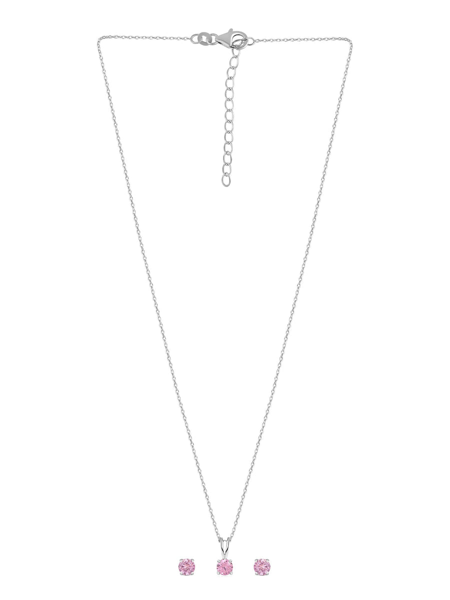 1 Carat Pink Solitaire Set