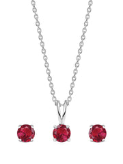 1 Carat Ruby  Solitaire Set