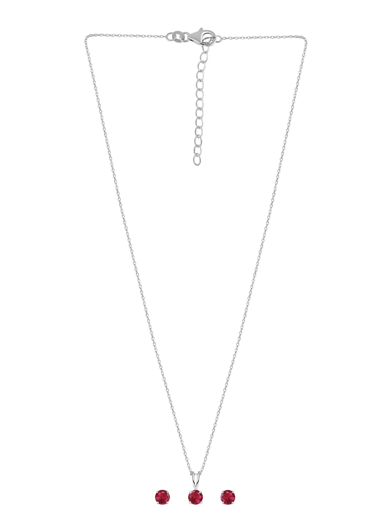 1 Carat Ruby  Solitaire Set