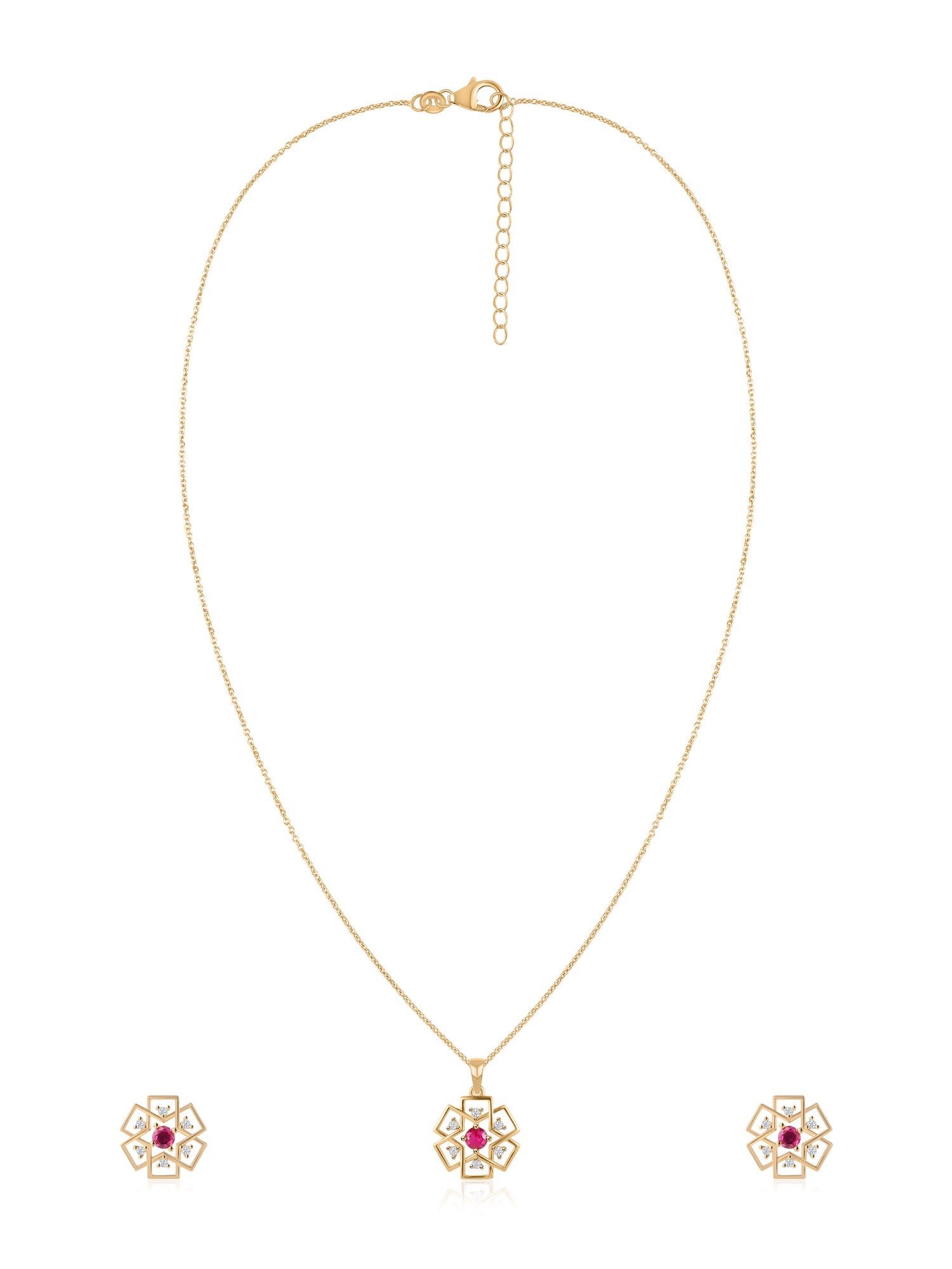 Modern Classic Ruby Jewellery Set