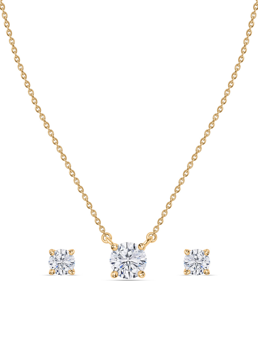 Holiday Radiance 1 Ct. T.W. 9K Gold Diamond Solitaire Set