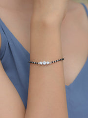 925 STERLING SILVER THREE STONE MANGALSUTRA BRACELET-1