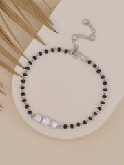 925 STERLING SILVER THREE STONE MANGALSUTRA BRACELET