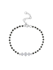 925 Sterling Silver Three Stone Mangalsutra Bracelet-5