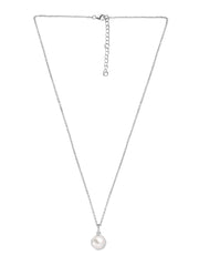 Pure Silver Freshwater Pearl Flower Necklace At Ornate Jewels-5