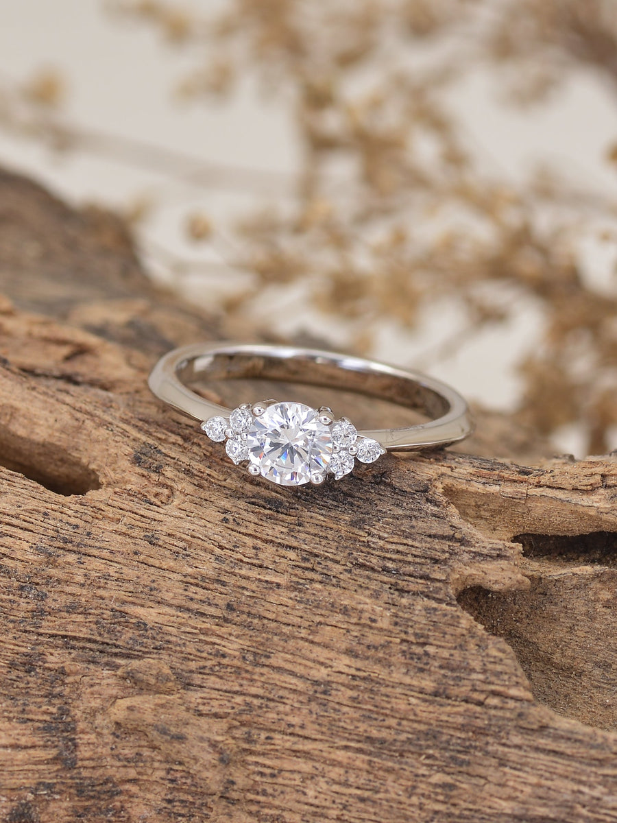 0.5 CARAT PROMISE AMERICAN DIAMOND SILVER LOVE RING-1