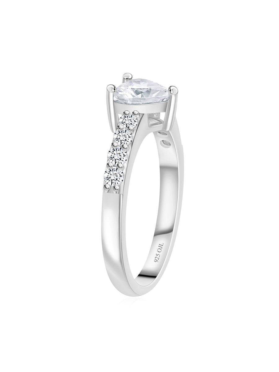0.5 Carat Believe In Love Silver Heart Ring For Women