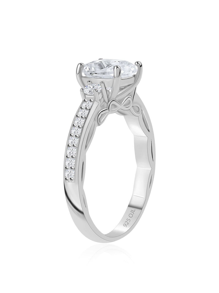 1.5 Carat Square Solitaire American Diamond  Proposal Ring