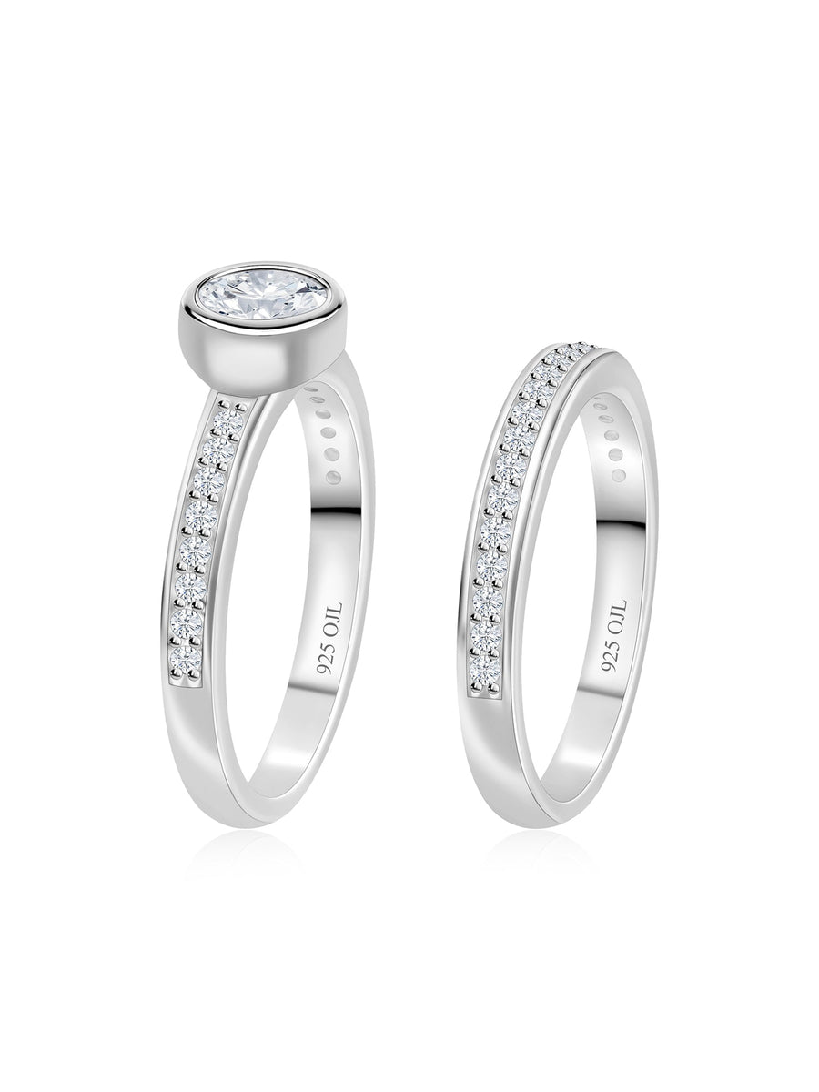 1 Carat American Diamond Solitaire Ring With A Band