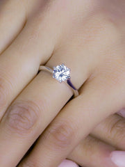 SIX PRONG 2 CARAT SOLITAIRE AMERICAN DIAMOND 925 SILVER RING