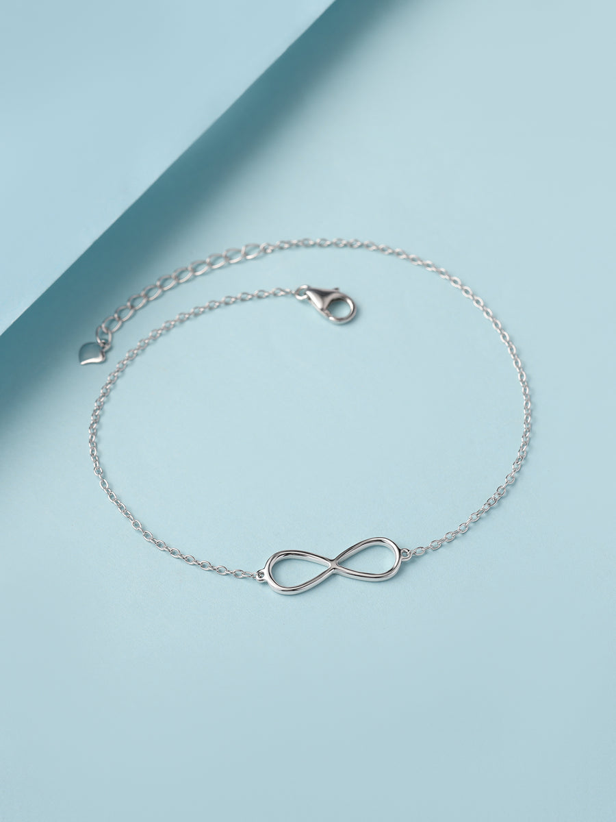 Plain Infinity Silver Anklet