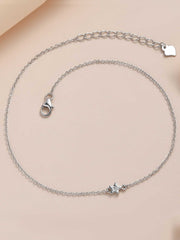 Shreya Flower Design Silver Charm Anklet 