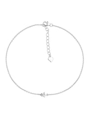 Shreya Flower Design Anklet For Women In Pure Silver-1