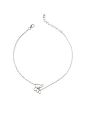 Single Butterfly Anklet | Silver Payal