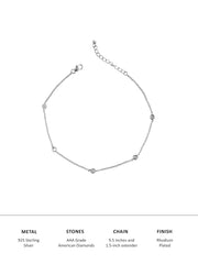SOLITIARE ANKLET FOR WOMEN IN PURE 925 SILVER-3