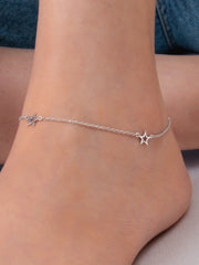 STAR DESIGN PURE 925 SILVER ANKLET FOR WOMEN