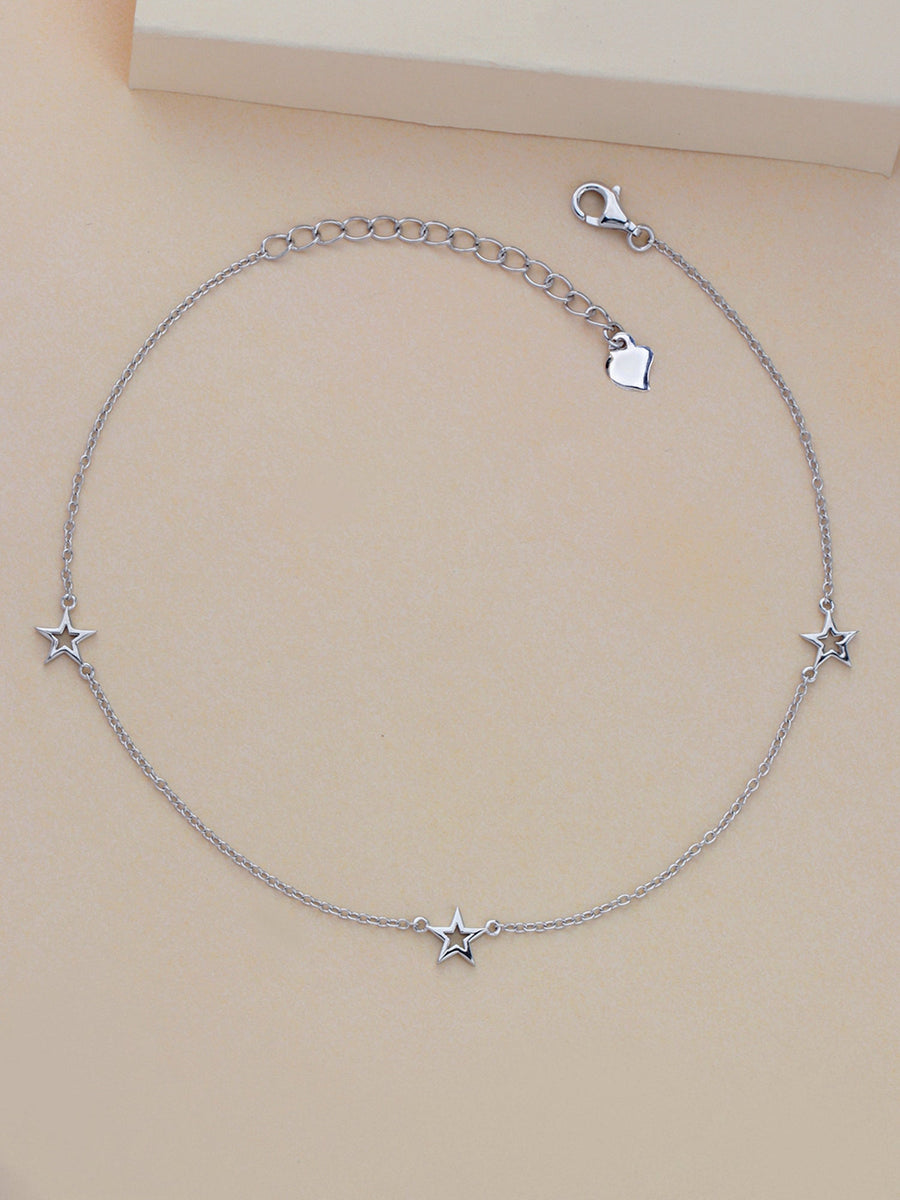Star Design Pure 925 Silver Anklet Online