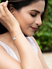 SPARKLES HEART DESIGN SILVER BRACELET-3