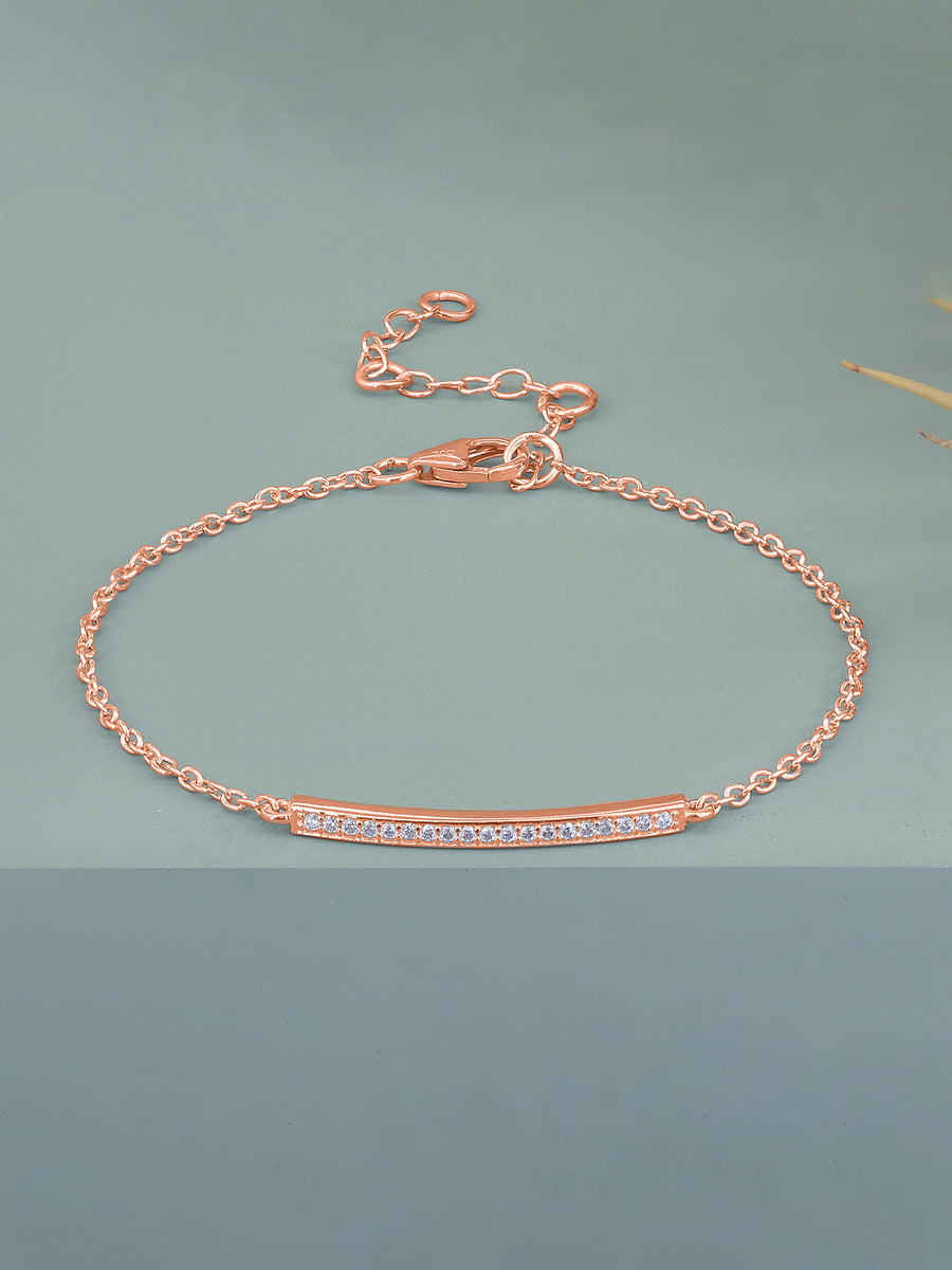 American Diamond Trendy Rose Gold Bracelet For Women