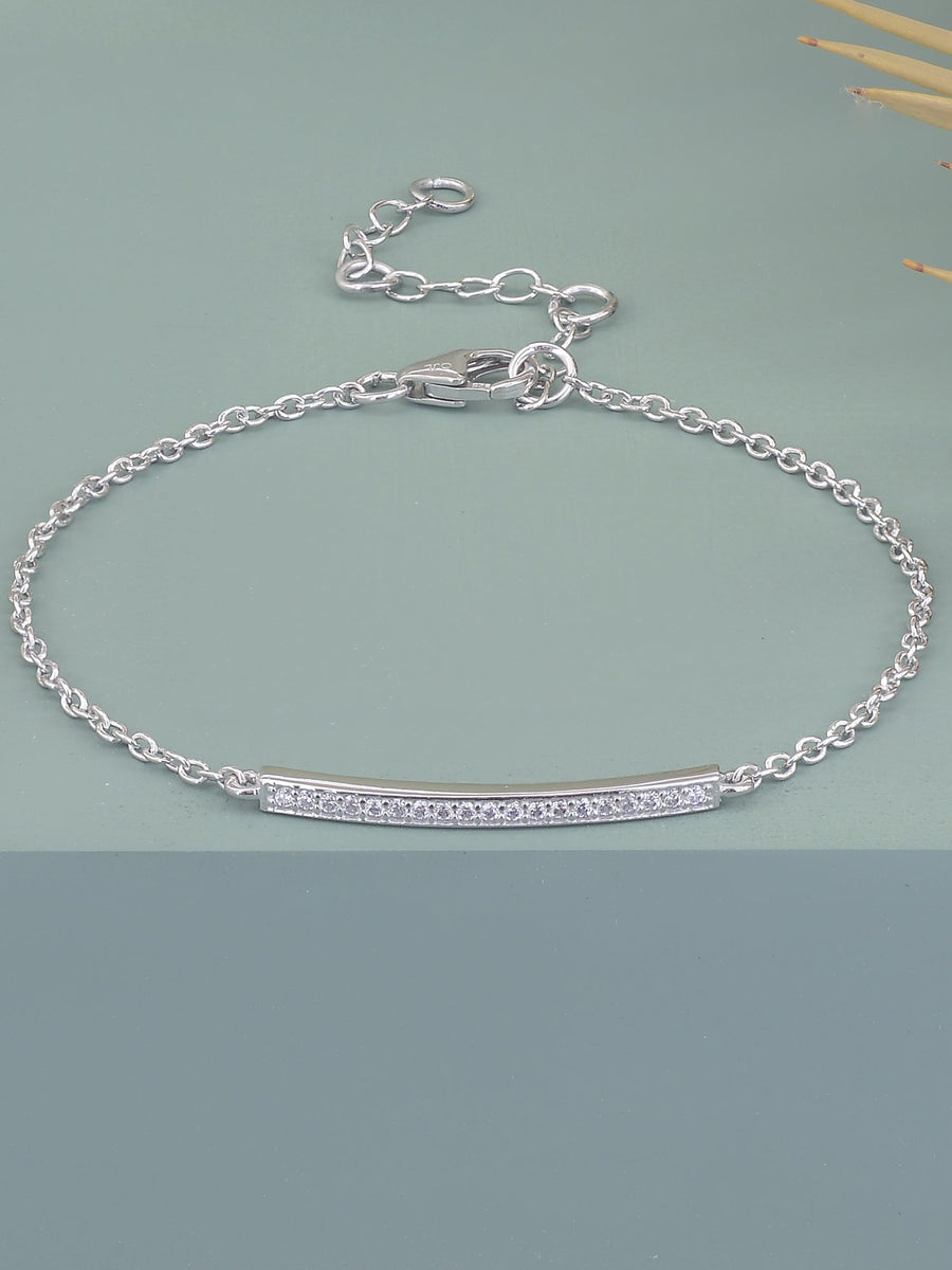 AMERICAN DIAMOND TRENDY SILVER BRACELET FOR WOMEN