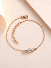 Rose Gold Plated Diamond Look Silver Solitaire Bracelet Online
