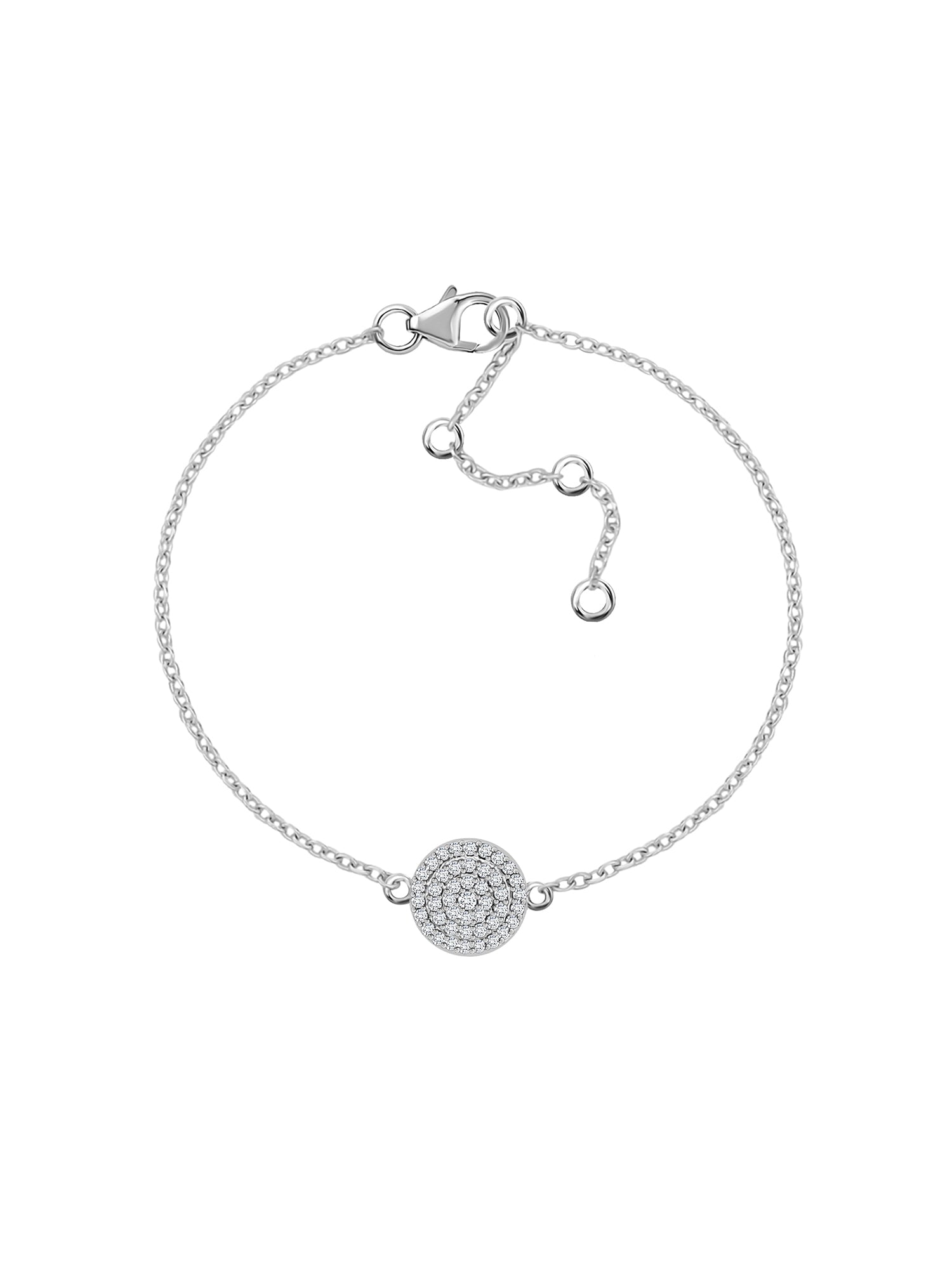 925 Silver American Diamond Cluster Bracelet For Women-2
