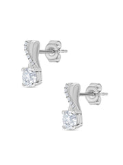 American Diamond 0.75 Carat Solitaire Stud Earrings In 925 Sterling Silver