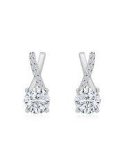 American Diamond 0.75 Carat Solitaire Stud Earrings In 925 Sterling Silver