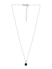 Blue Sapphire 2 Carat Solitaire Necklace For Women