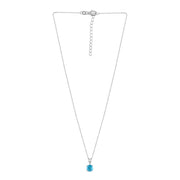 2 Carat Swiss Blue Solitaire Pendant With Chain