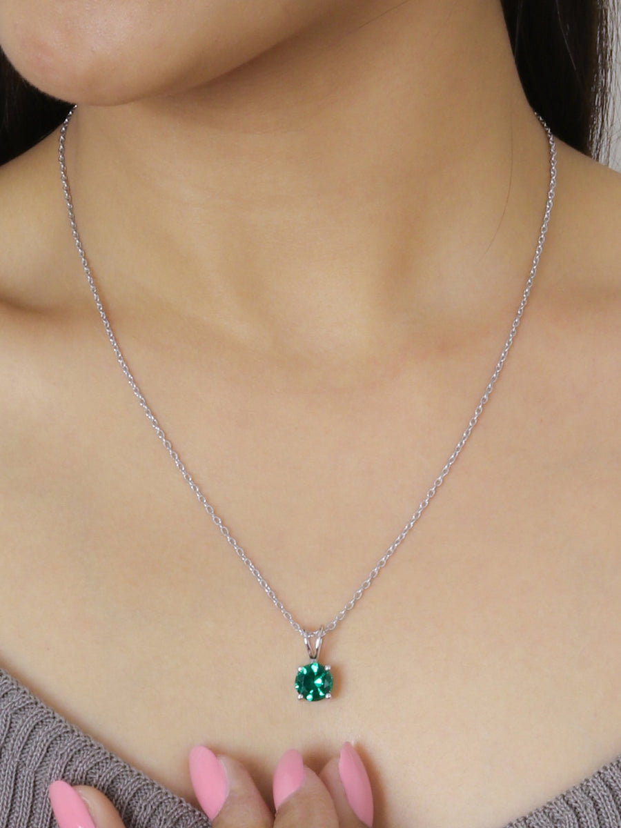 EMERALD SOLITAIRE NECKLACE