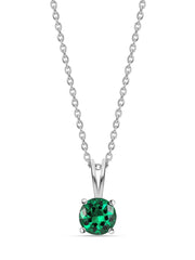 2 Carat Emerald Solitaire Necklace