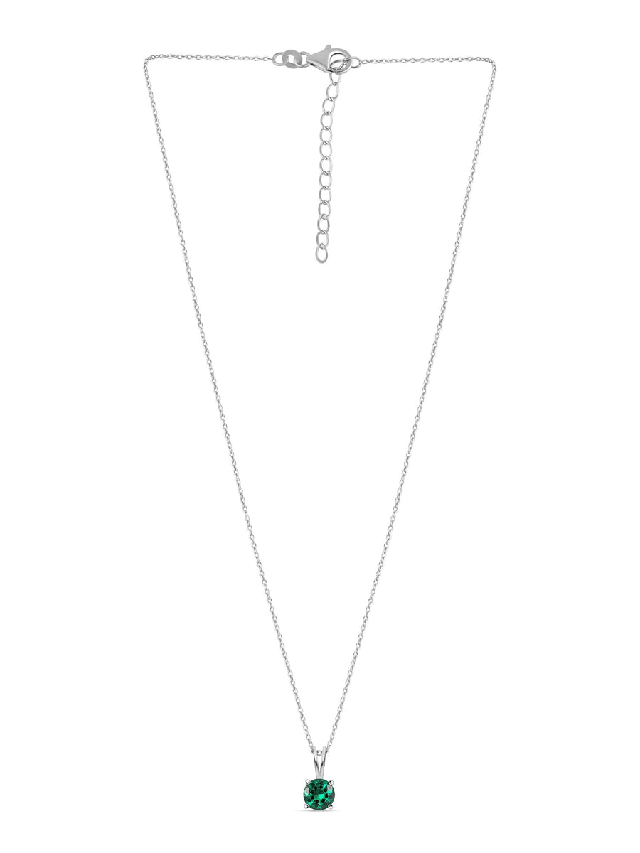 2 Carat Emerald Solitaire Necklace