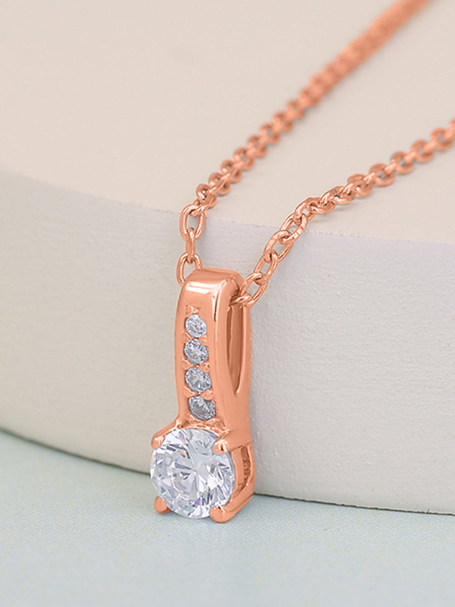 0.5 Carat American Diamond Rose Gold Solitaire Pendant For Women-1