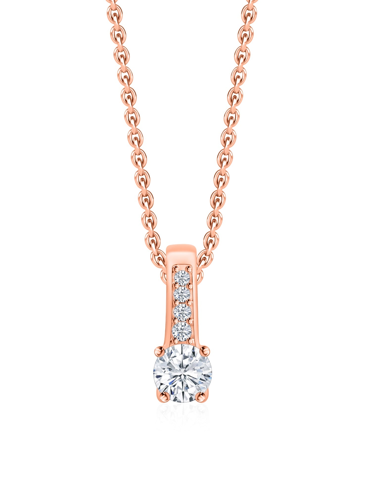0.5 Carat American Diamond Rose Gold Solitaire Pendant For Women