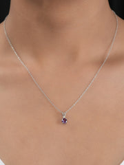 0.50 Carat Solitaire Amethyst Pendant Necklace For Women