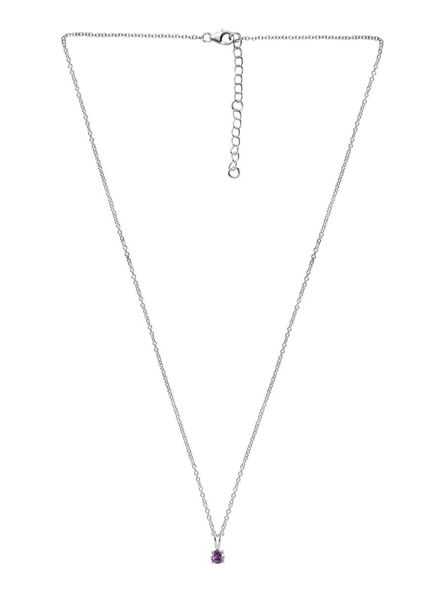 0.50 Carat Solitaire Amethyst Pendant Necklace For Women