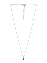 0.50 Carat Blue Sapphire Pendant In Pure Silver