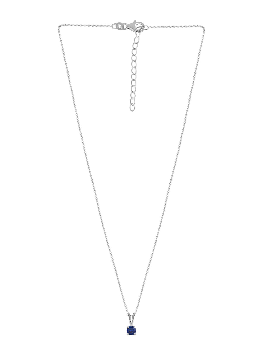 0.50 Carat Blue Sapphire Pendant In Pure Silver