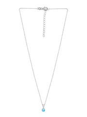 0.50 Carat Blue Topaz Pendant With Chain For Women