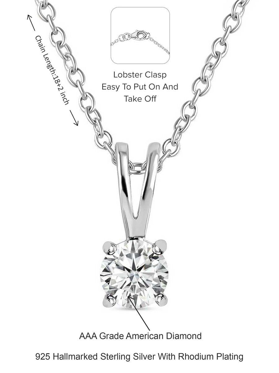 0.50 Carat Solitaire Pendant For Women-4