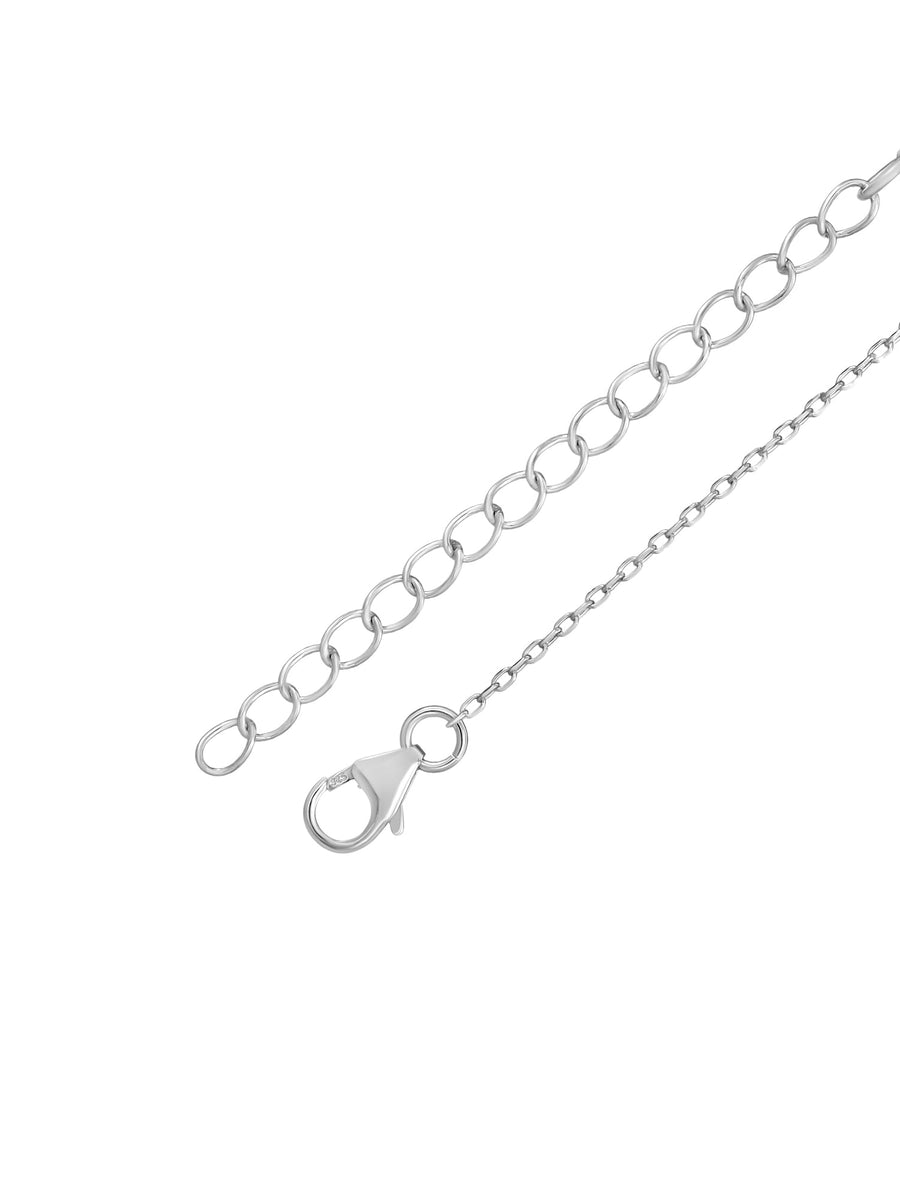 1 Carat Blue Sapphire Pendant Necklace For Women In Pure Silver